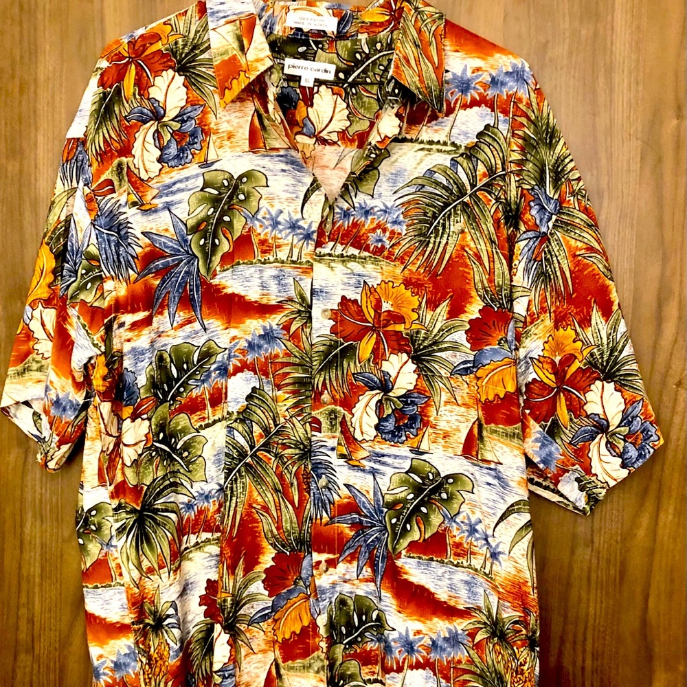 Pierre Cardin XL Hawaiian Shirt Rayon
